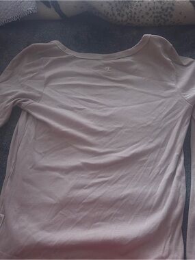 Champion Women's Long Sleeve Ribbed Scoop Neck Top - Mauve